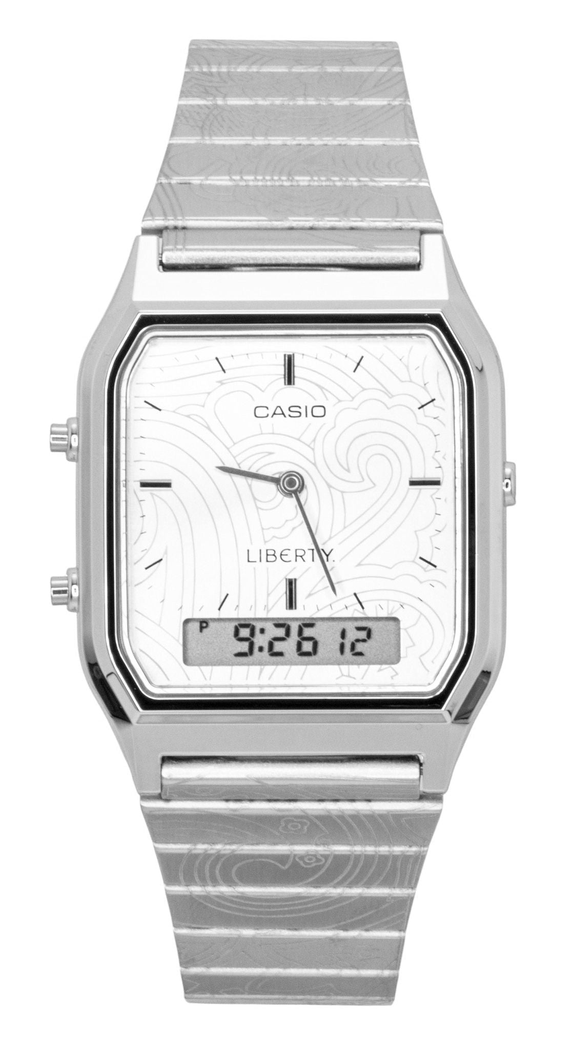Casio Vintage Liberty Analog Digital Silver Dial Quartz AQ-230ELT-7A Unisex Watch