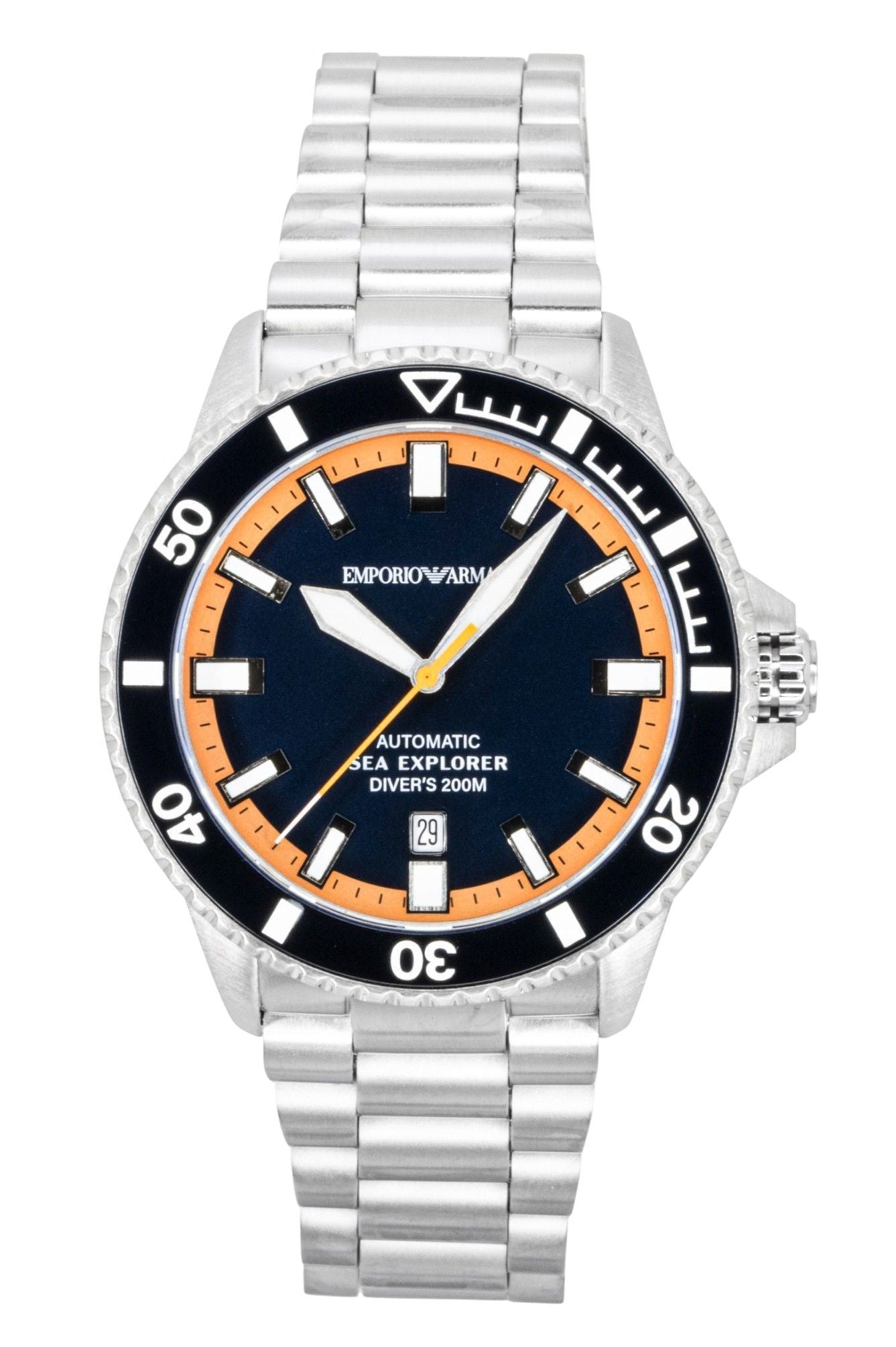 Emporio Armani Sea Explorer Stainless Steel Blue Dial Diver's Automatic AR60090 200M Men's Watch