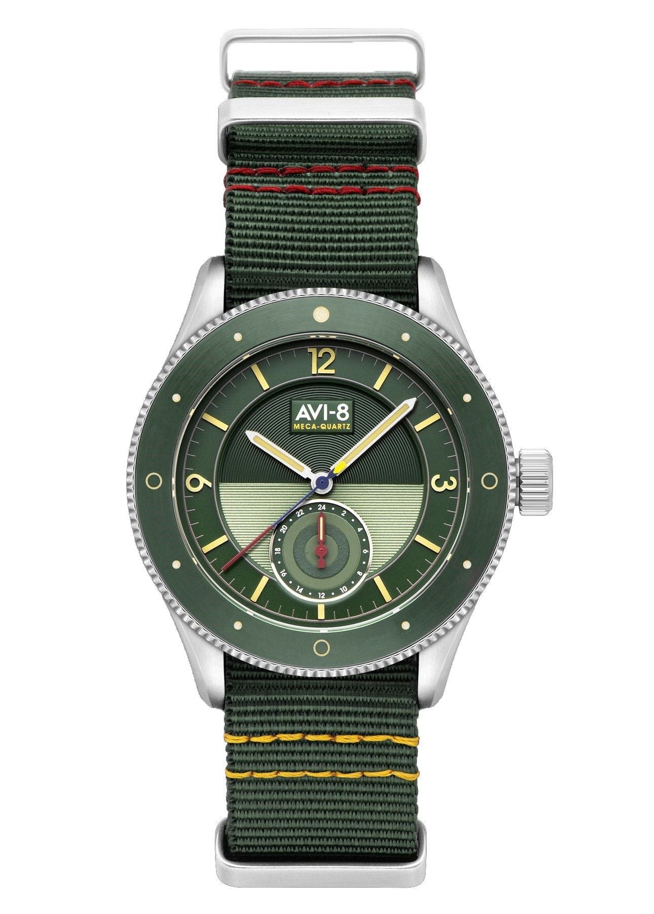 AVI-8 Flyboy Airmaster Sector Meca-Quartz Vert Green Nylon Strap Green Dial AV-4112-02 Men's Watch