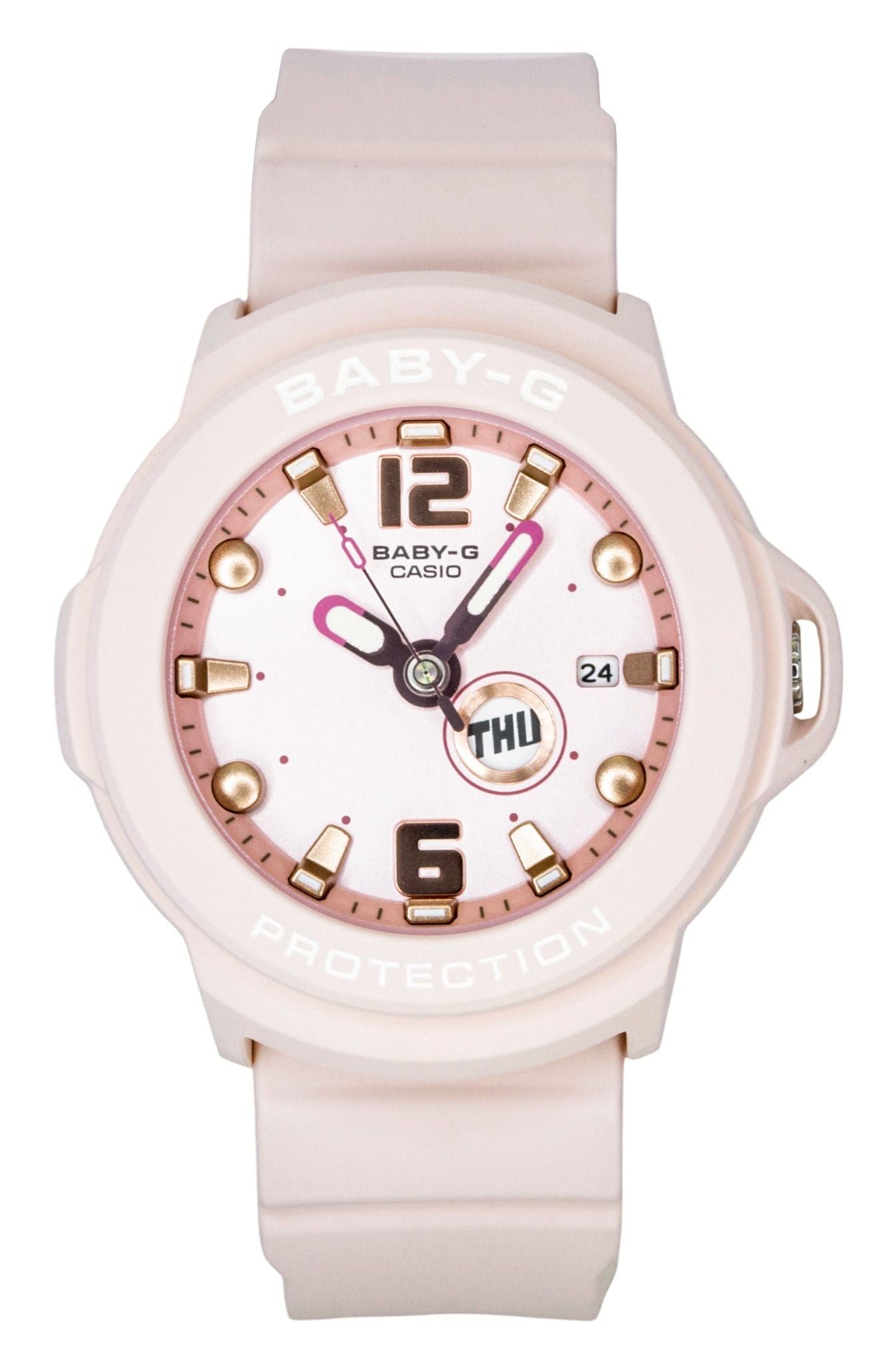 Casio Baby-G Plus Analog Resin Strap Pastel Pink Dial Quartz BGA-15K-4A 100M Women's Watch