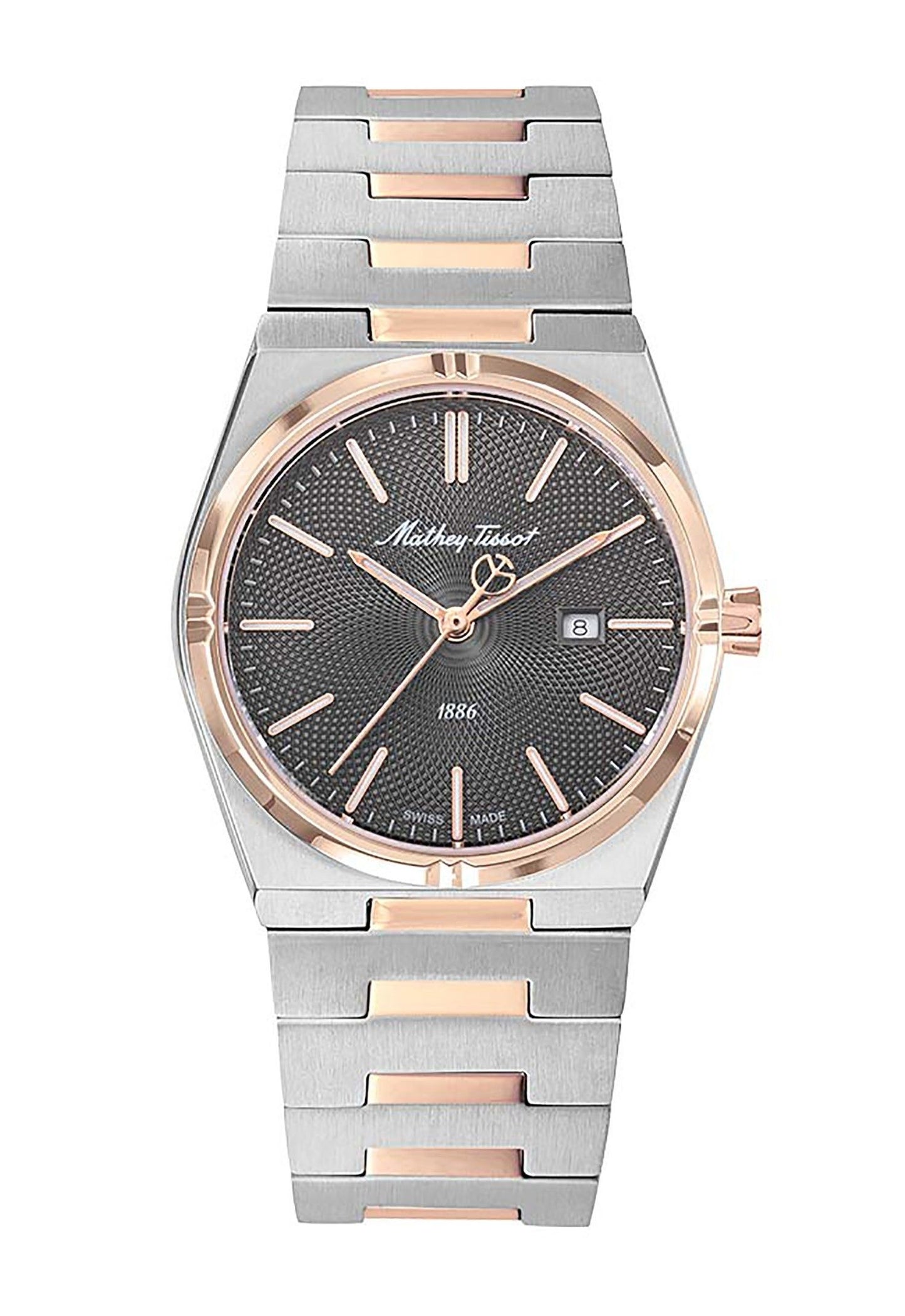 Mathey-Tissot Zeus Two Tone Stainless Steel Black Dial Quartz D118RS Women's Watch