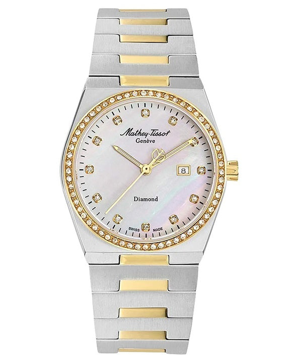 Mathey-Tissot Zeus Two Tone Stainless Steel Mother Of Pearl Dial Quartz D118SBYI Women's Watch