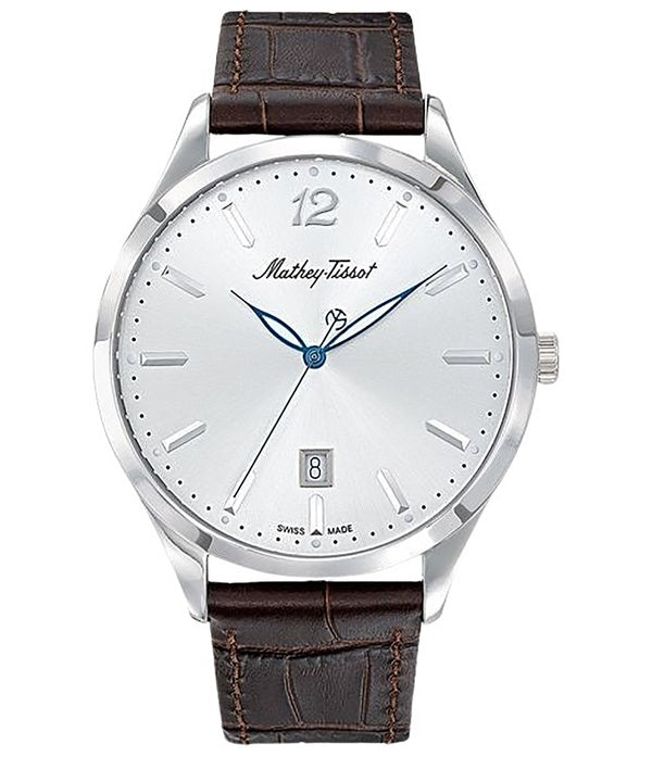 Mathey-Tissot Urban Leather Strap Silver Dial Quartz D411AS Women's Watch
