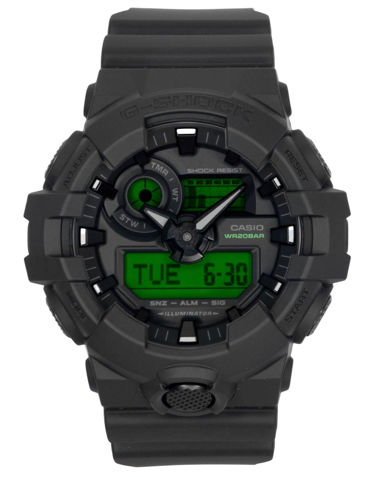 Casio G-Shock Analog Digital Black Dial Resin Quartz GA-700BEG-1A 200M Men's Watch