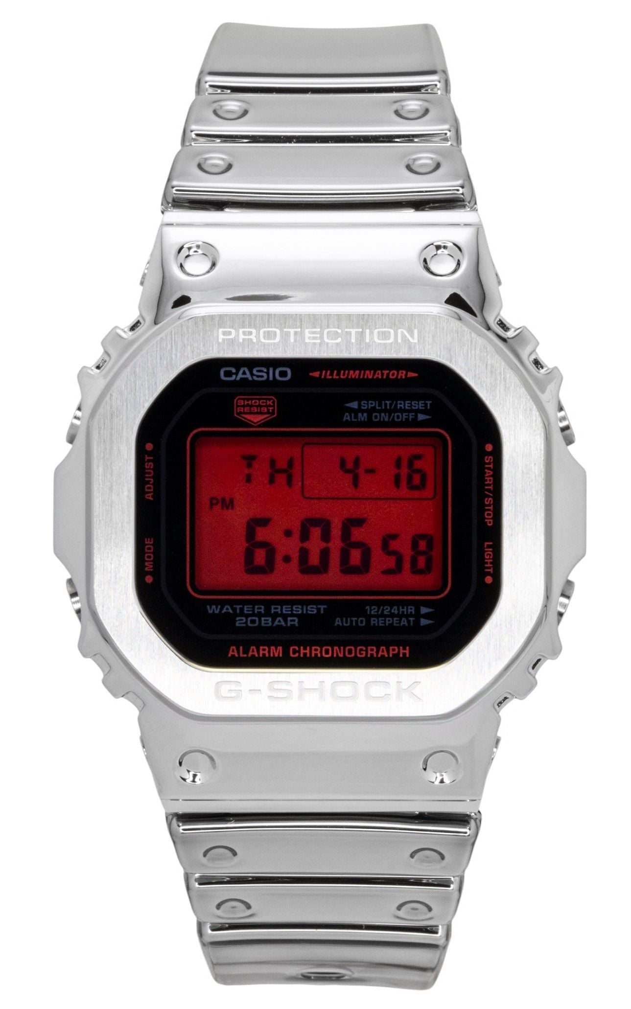 Casio G-Shock Fine Metallic Digital Silicone Strap Quartz GM-5600YRA-8 200M Men's Watch