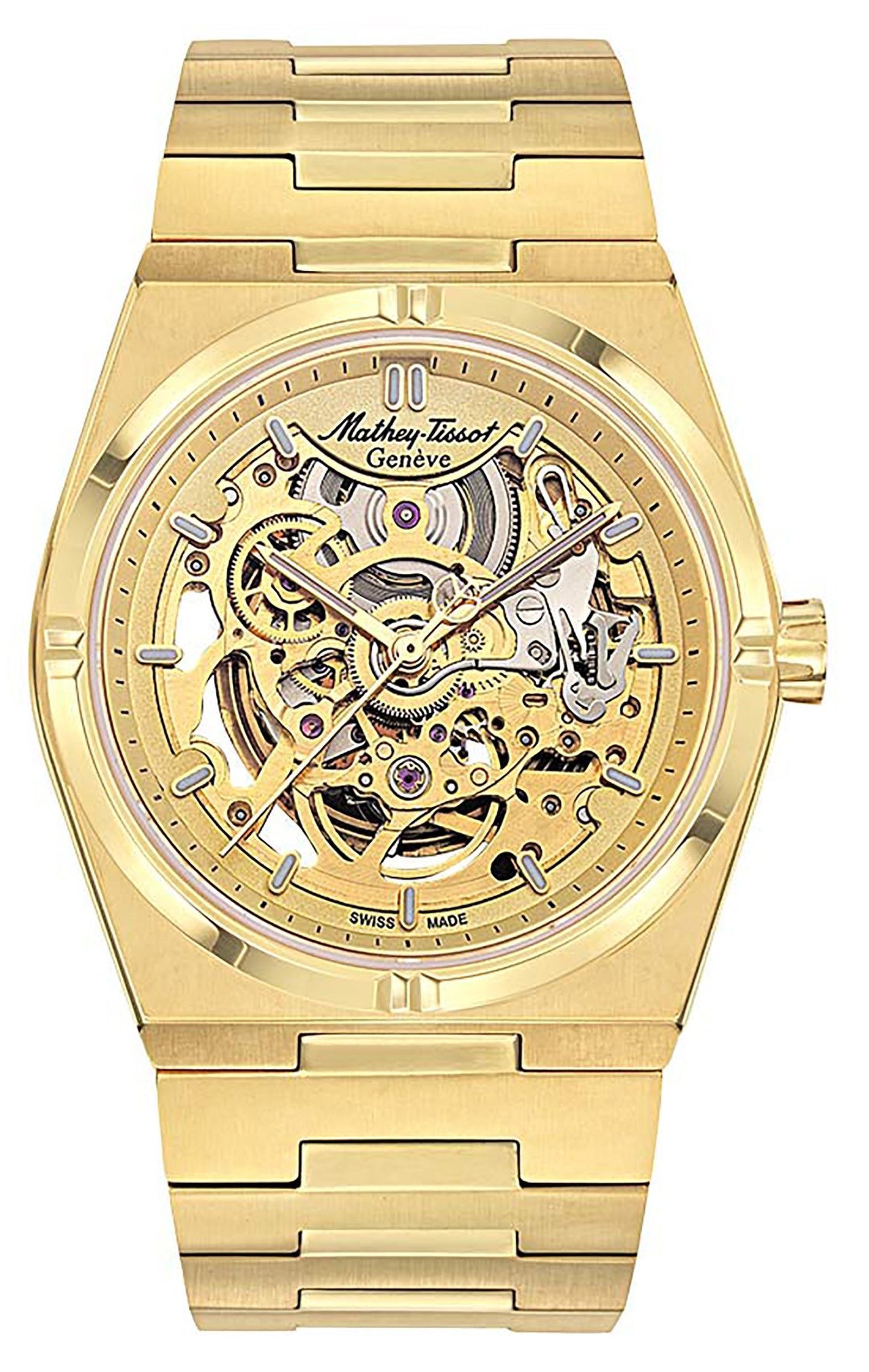Mathey-Tissot Zeus Skeleton Gold Tone Stainless Steel Champagne Dial Automatic H118CFPDI Men's Watch