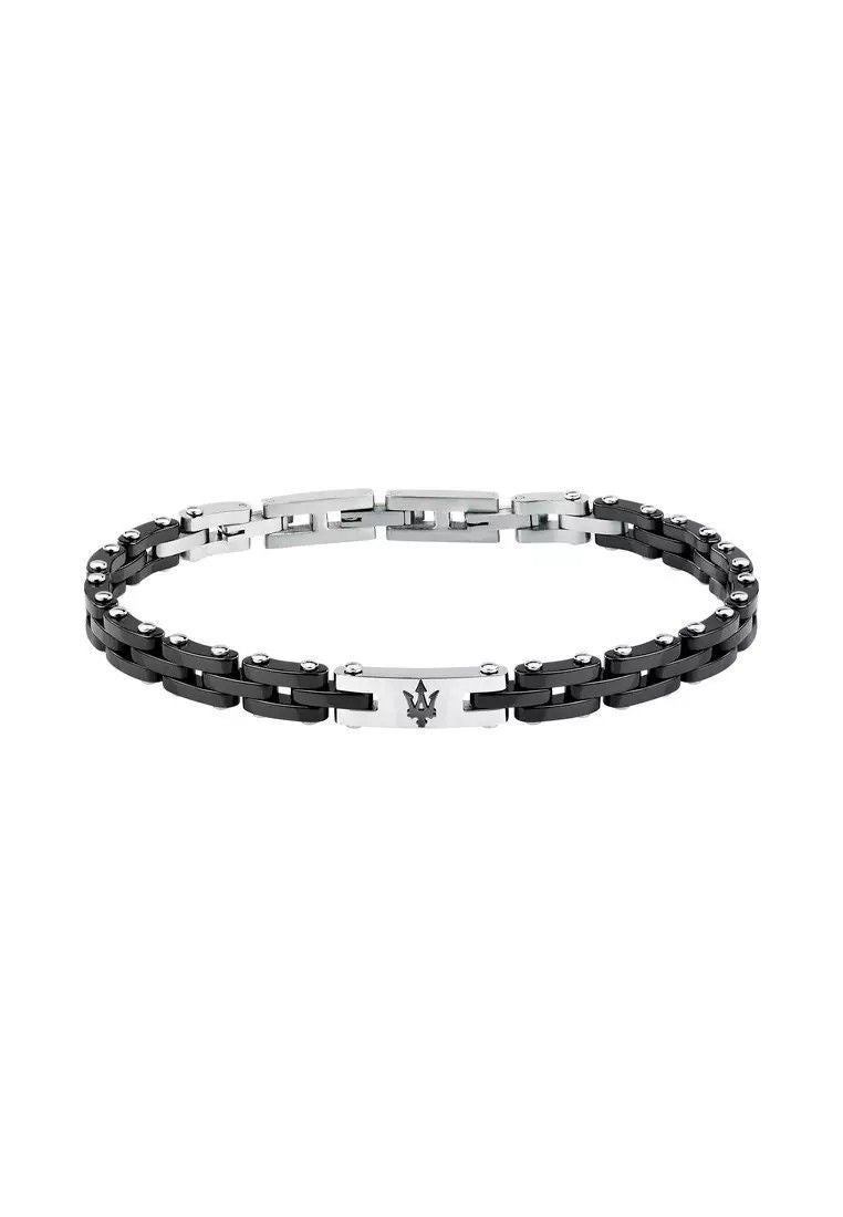Maserati Jewels Grey And Silver Tone Stainless Steel Bracelet JM425ATZ64 For Men