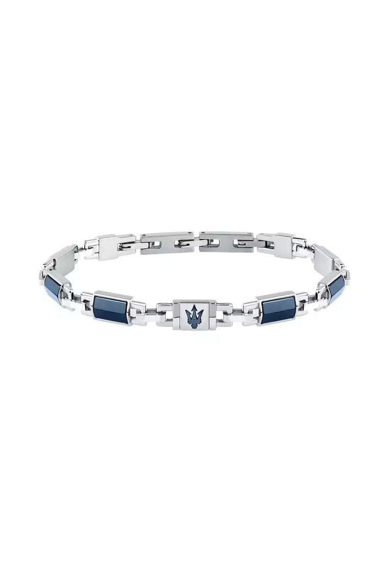 Maserati Ceramic Blue And Silver Tone Stainless Steel Bracelet JM425ATZ70 For Men