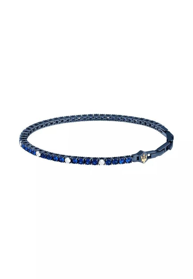 Maserati Jewels Blue Stainless Steel With White And Blue Zircons Bracelet JM425AVC10 For Men