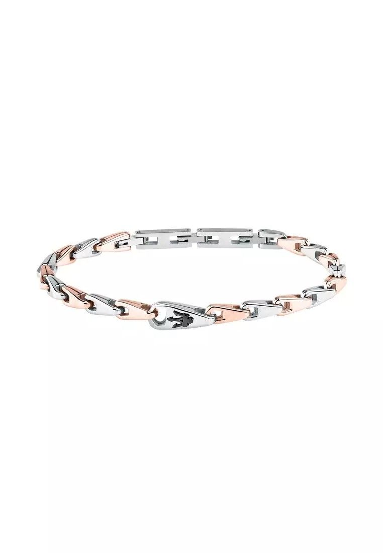 Maserati Jewels Rose Gold Tone And Silver Tone Stainless Steel Bracelet JM425AVD101 For Men
