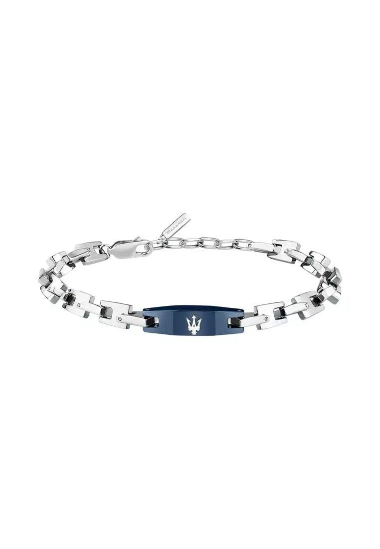 Maserati Jewels Blue And Silver Tone Stainless Steel Bracelet JM425AVD105 For Men