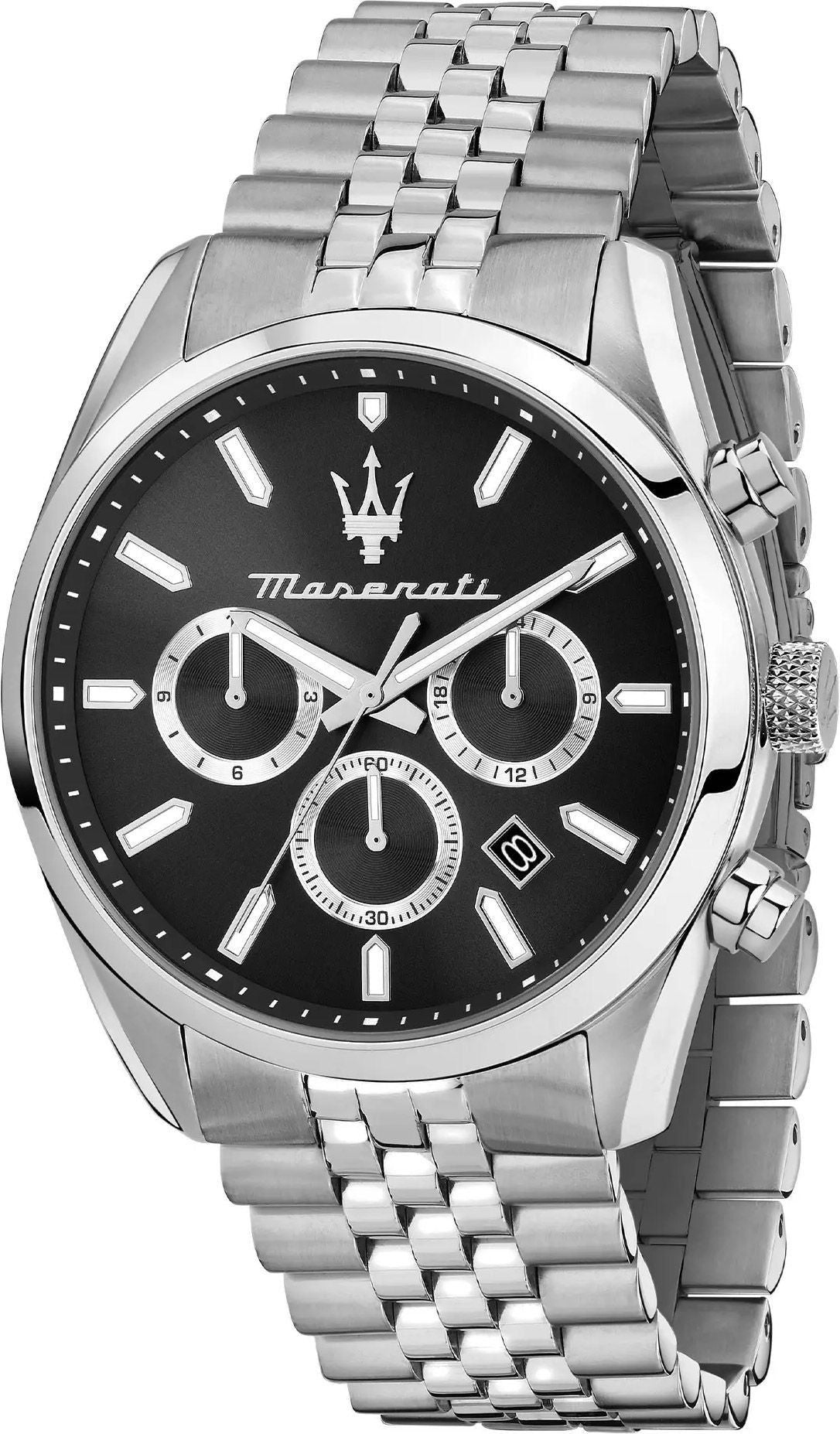 Maserati Attrazione Chronograph Stainless Steel Black Dial Quartz R8853151022 Men's Watch