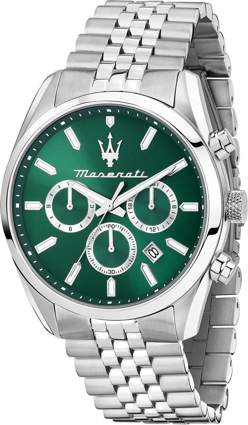 Maserati Attrazione Chronograph Stainless Steel Green Dial Quartz R8853151023 Men's Watch