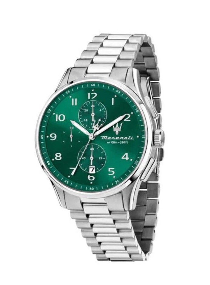 Maserati Sorpasso Chronograph Stainless Steel Green Dial Quartz R8873624006 100M Men's Watch