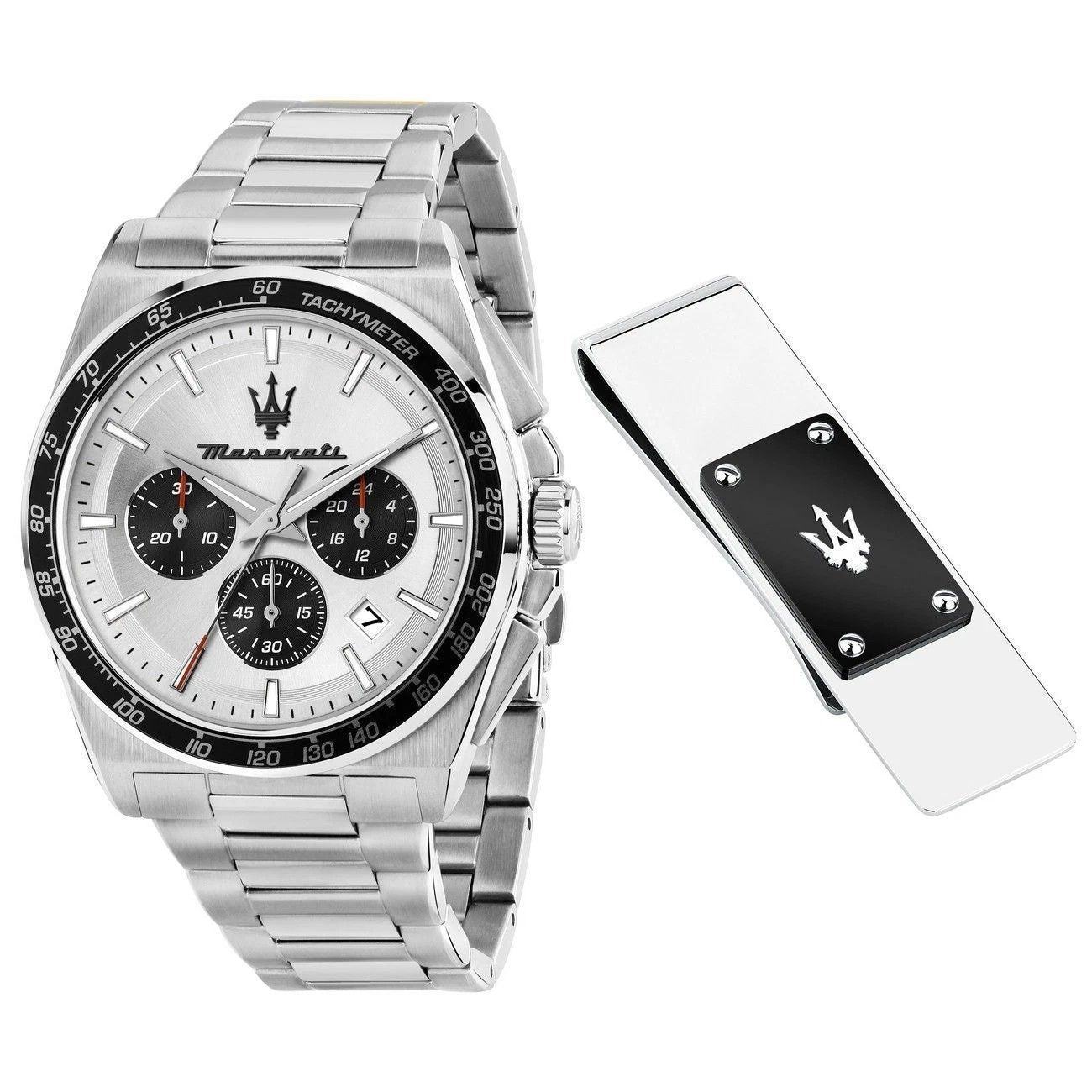 Maserati Velocita Chronograph Stainless Steel Silver Dial Quartz R8873652009 100M Men's Watch