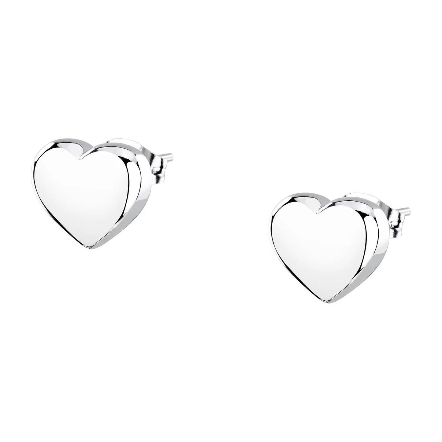 Morellato Intrecci Silver Tone Steel Earrings With Heart Symbol SAZC17 For Women