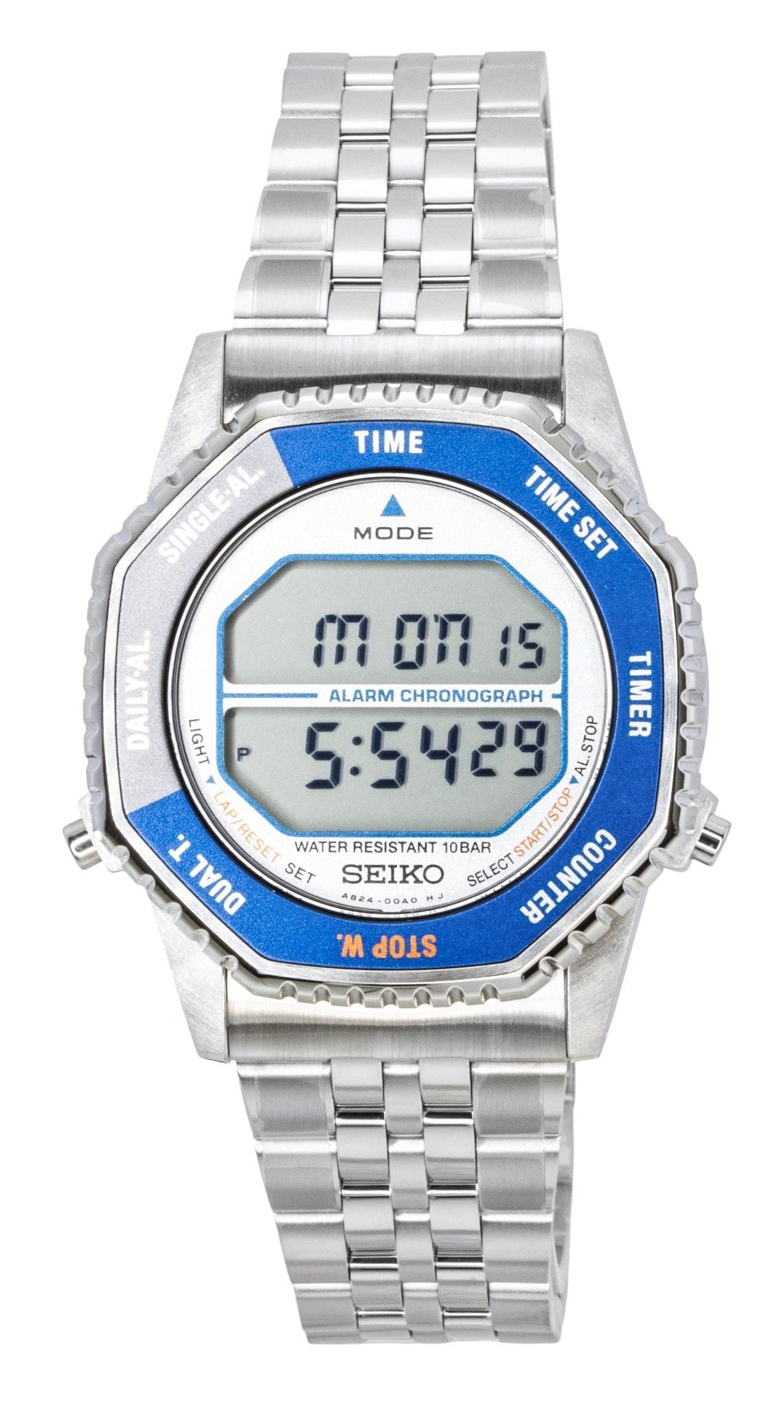 Seiko Rotocall Digital Chronograph Stainless Steel Quartz SMGG21P1 100M Men's Watch