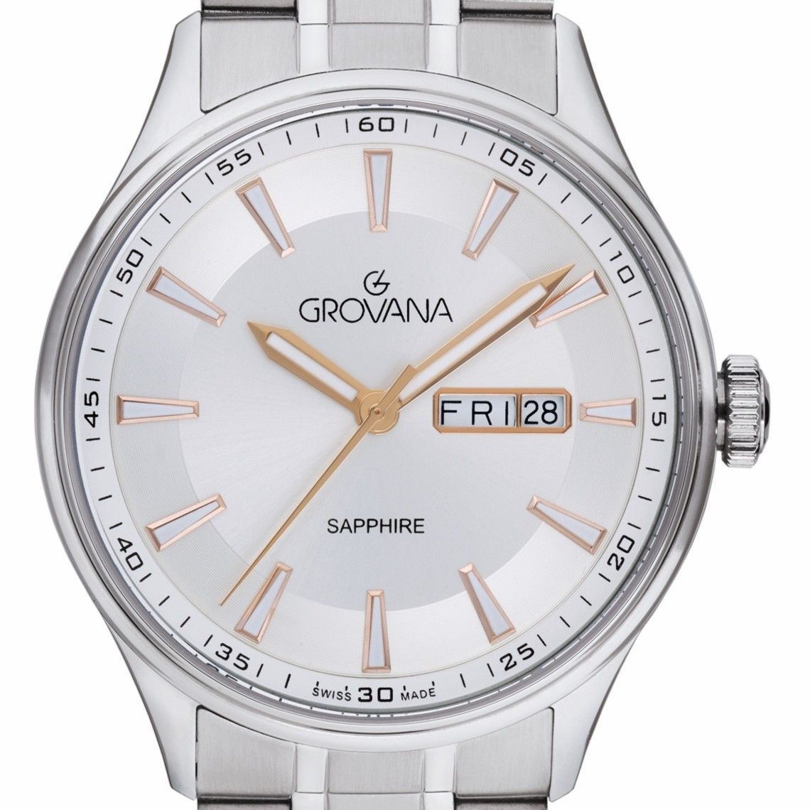 Grovana St. Andrews Stainless Steel Silver Dial Quartz 1194.1128 Men's Watch