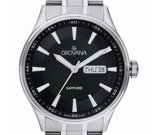 Grovana St. Andrews Stainless Steel Black Dial Quartz 1194.1137 Men's Watch
