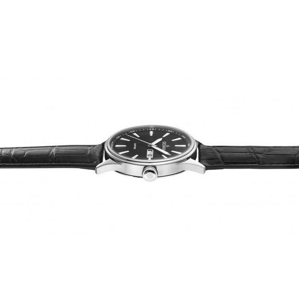 Grovana St. Andrews Leather Strap Black Dial Quartz 1194.1537 Men's Watch