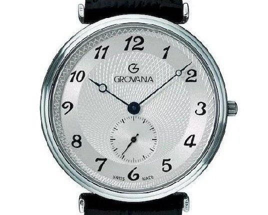 Grovana Belleville Leather Strap Silver Dial Quartz 1276.5532 Men's Watch