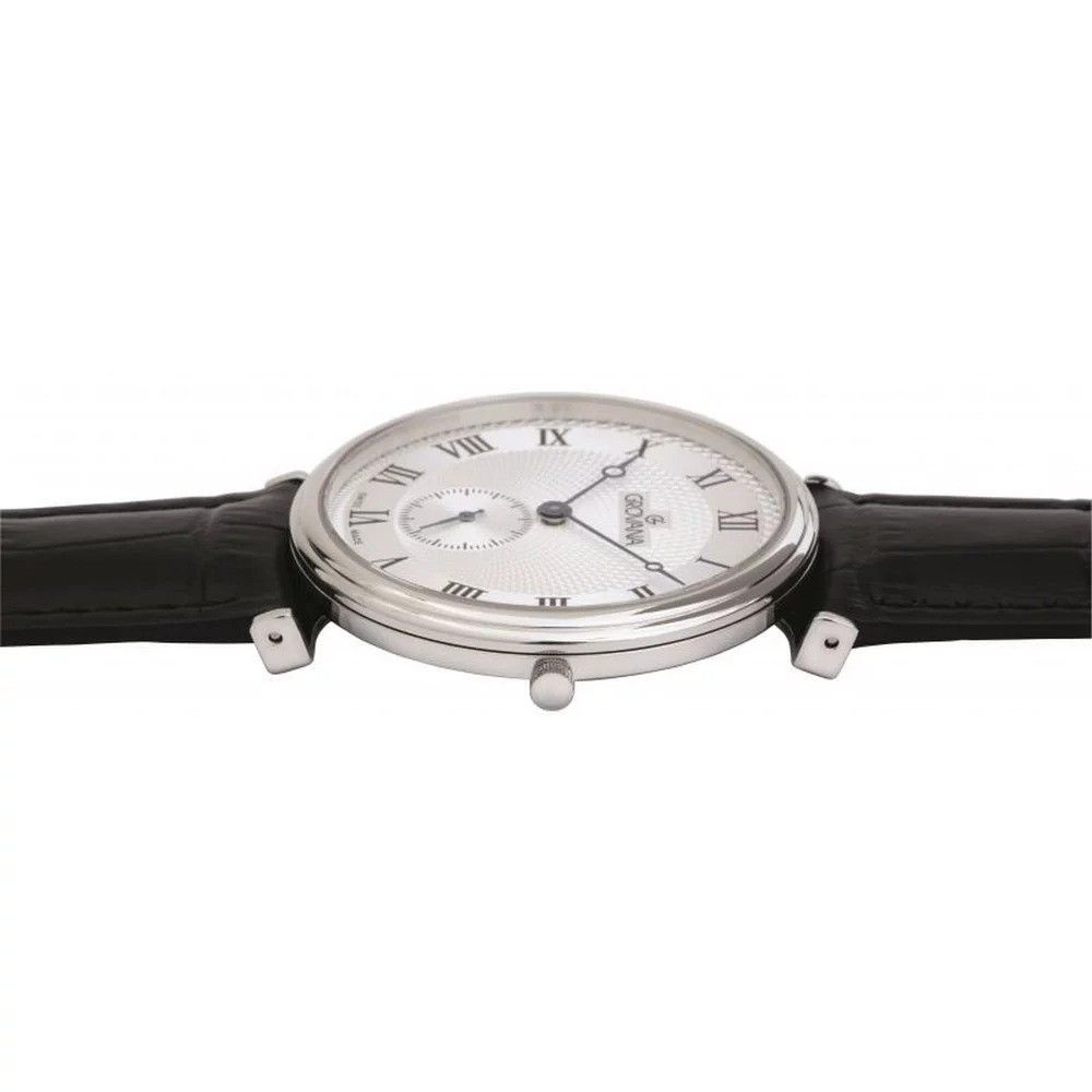 Grovana Belleville Leather Strap Silver Dial Quartz 1276.5538 Men's Watch