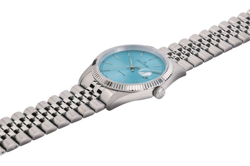 Grovana Kensington Royal Stainless Steel Ice Blue Dial Quartz 1542.1131 Men's Watch