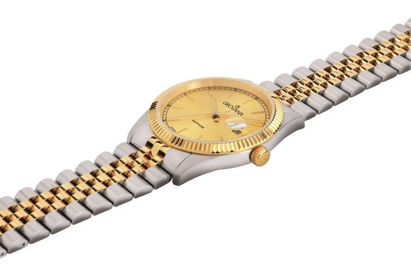 Grovana Kensington Royal Two Tone Stainless Steel Champagne Dial Quartz 1542.1141 Men's Watch