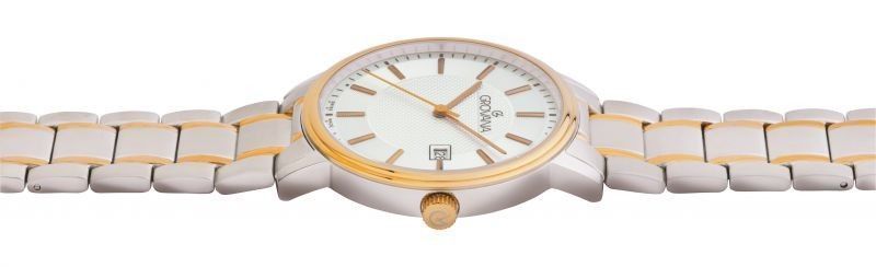 Grovana Kensington Traditional Two Tone Stainless Steel Silver Dial Quartz 1550.1159 Men's Watch