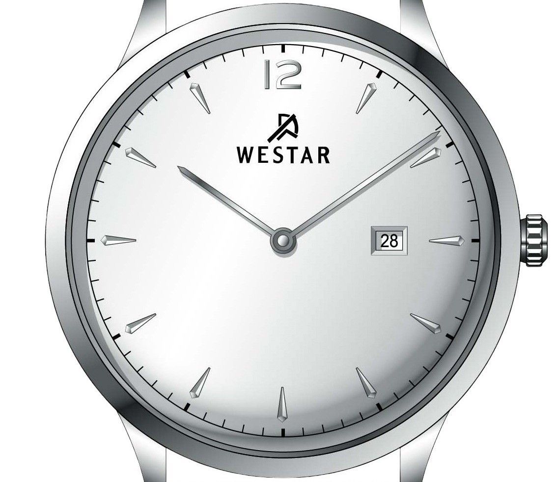 Westar Profile Leather Strap Silver Dial Quartz 50217STN107 Men's Watch