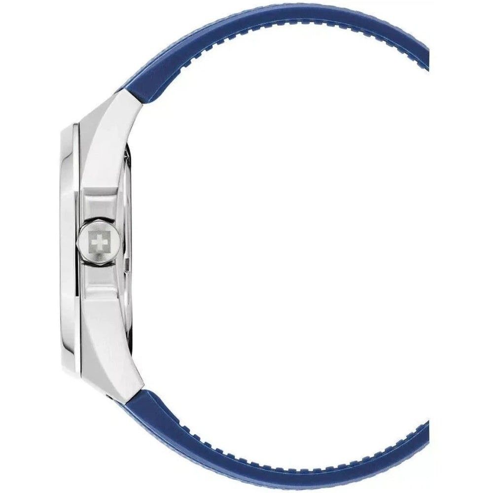 Swiss Alpine Military Typhoon Silicone Strap Blue Dial Quartz 7006.1835 100M Men's Watch