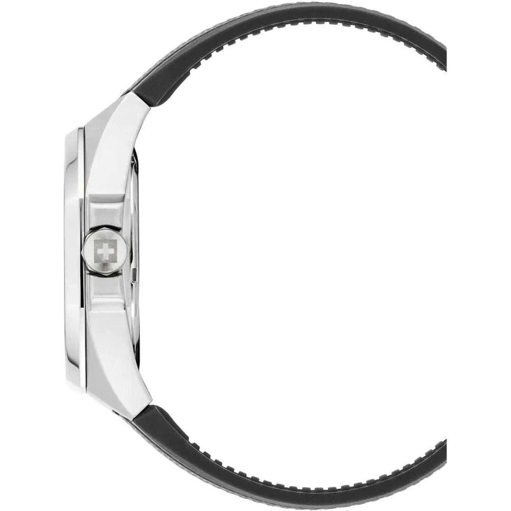 Swiss Alpine Military Typhoon Silicone Strap Black Dial Quartz 7006.1837 100M Men's Watch
