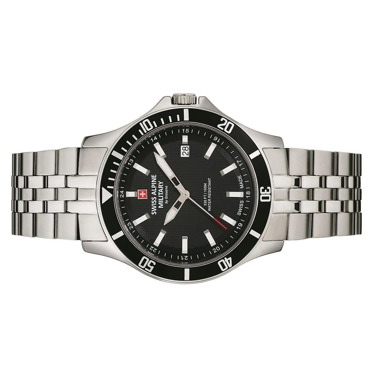 Swiss Alpine Military By Grovana Challenger Black Dial Quartz 7022.1137 100M Men's Watch