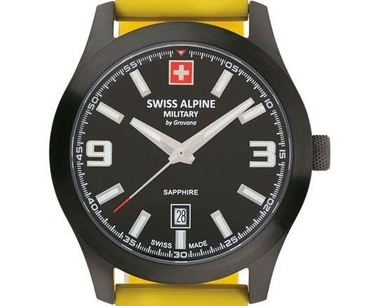Swiss Alpine Military Combat Pro Rubber Strap Black Dial Quartz 7056.1878 100M Men's Watch