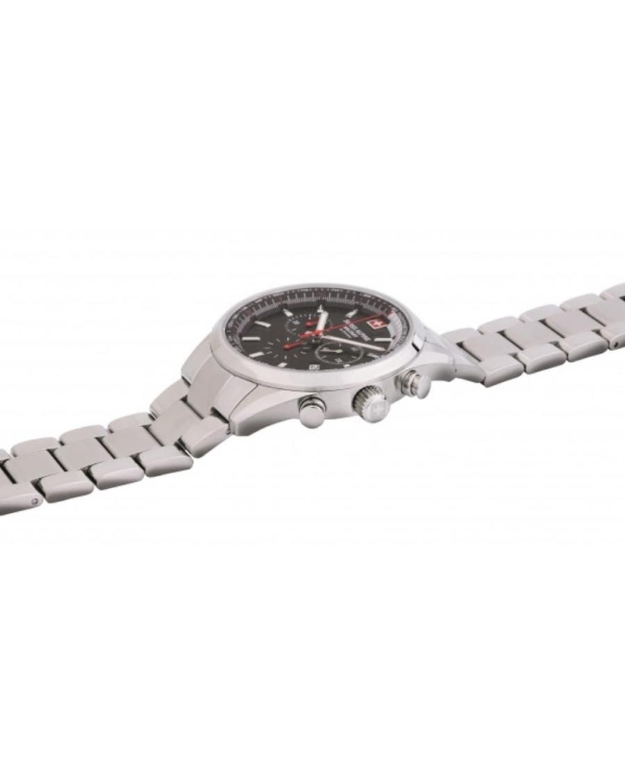 Swiss Alpine Military Pegasus Chronograph Stainless Steel Black Dial Quartz 7086.9137 100M Men's Watch