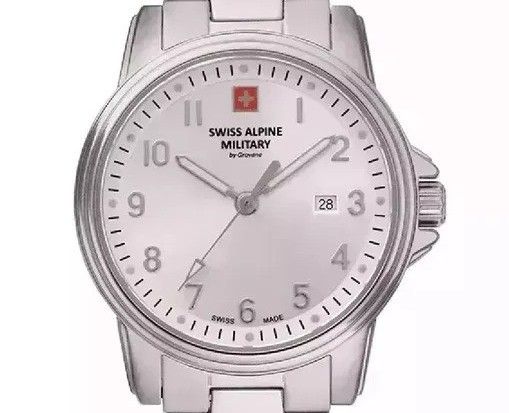 Swiss Alpine Military Leader Ladies Stainless Steel Silver Dial Quartz 7711.1132 100M Women's Watch