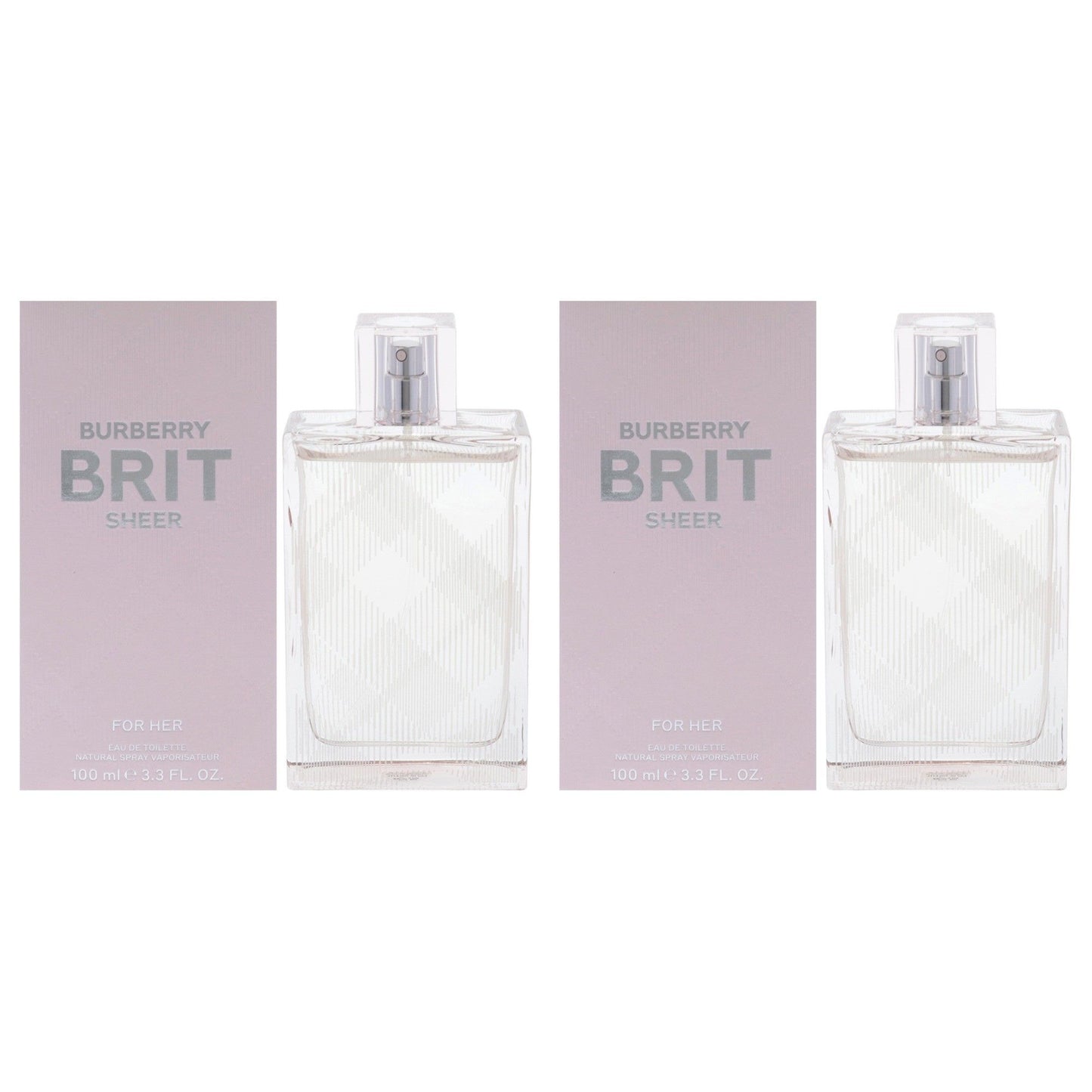 Burberry Brit Sheer by Burberry for Women 3.3 oz EDT Spray Pack of 2