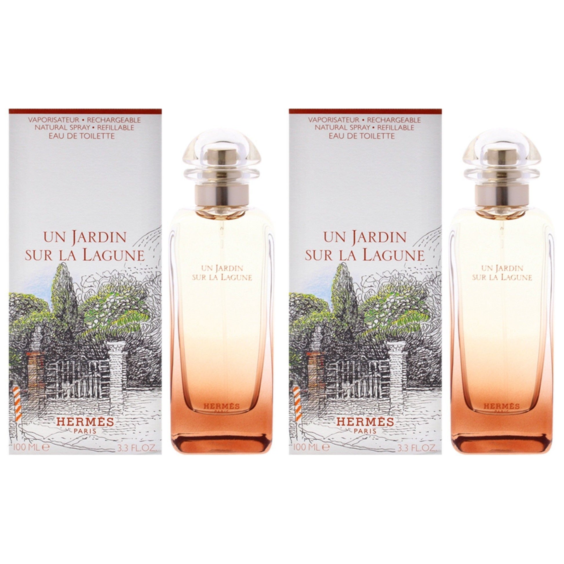 Hermes Un Jardin Sur La Lagune for Unisex 3.3 oz EDT Spray Pack of 2