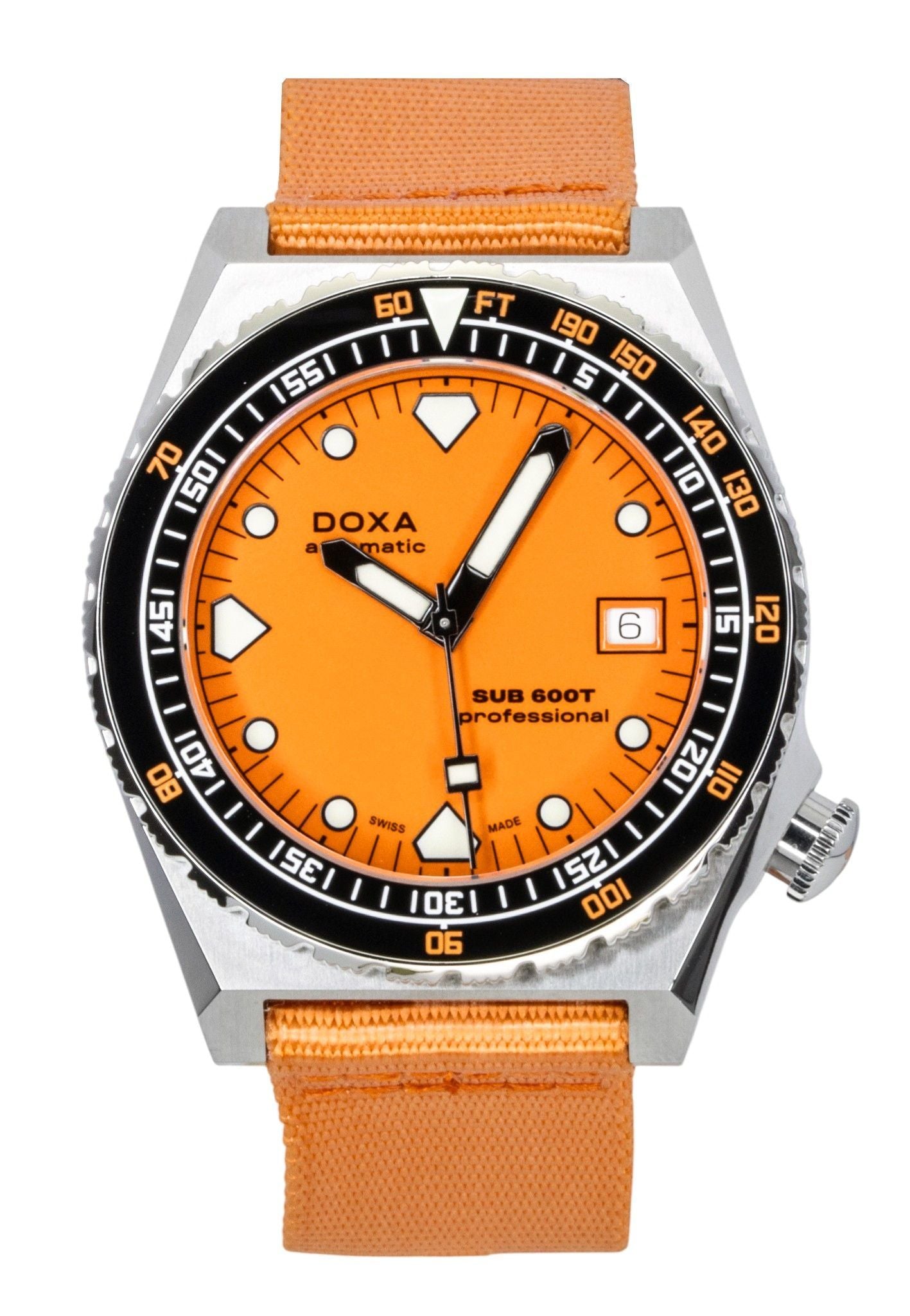 Doxa SUB 600T Professional Orange Dial Automatic Diver's 861.10.351.21-N 600M Men's Watch With Extra Strap
