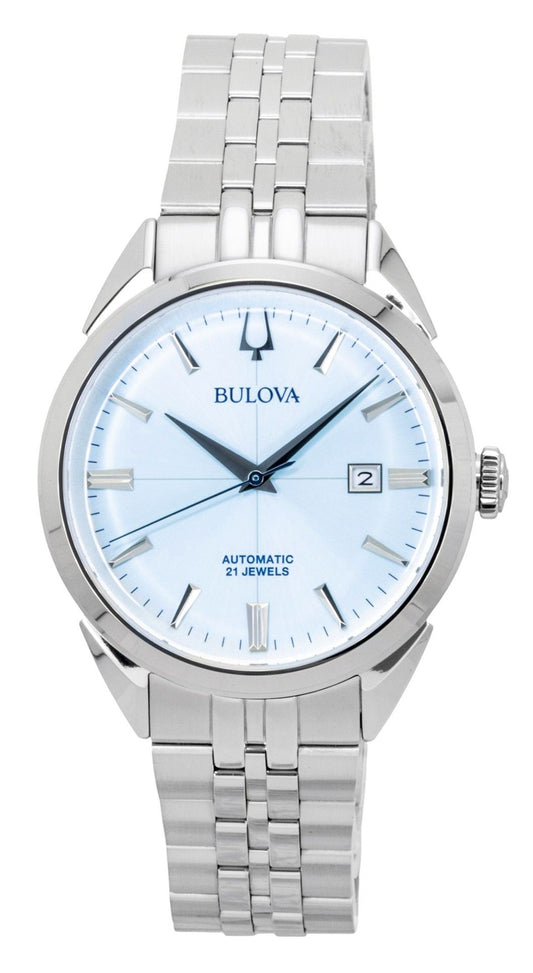 Bulova Sutton Stainless Steel Ice Blue Dial Automatic 96B423 Men's Watch