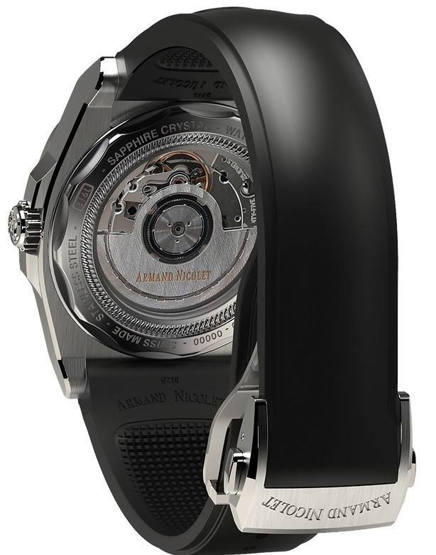 Armand Nicolet Tramelan J09 GMT Grey Dial Automatic A663AAA-GR-GG4710N Black Rubber Strap Men's Watch