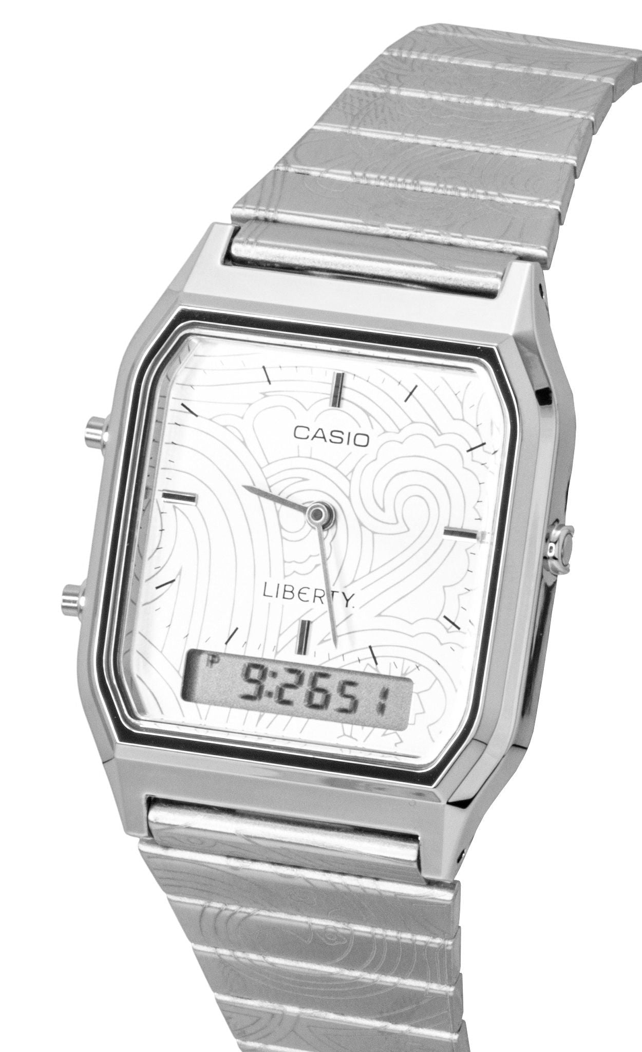 Casio Vintage Liberty Analog Digital Silver Dial Quartz AQ-230ELT-7A Unisex Watch