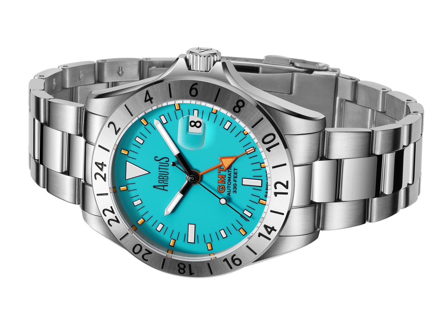 Arbutus Limited Edition GMT Stainless Steel Teal Dial Automatic AR9922SUS 100M Men's Watch