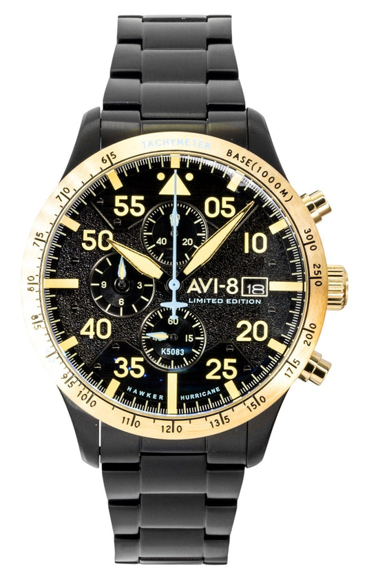 AVI-8 Hawker Hurricane Chronograph 90th Anniversary Limited Edition Altitude Black Dial Quartz AV-4130-55 Men's Watch