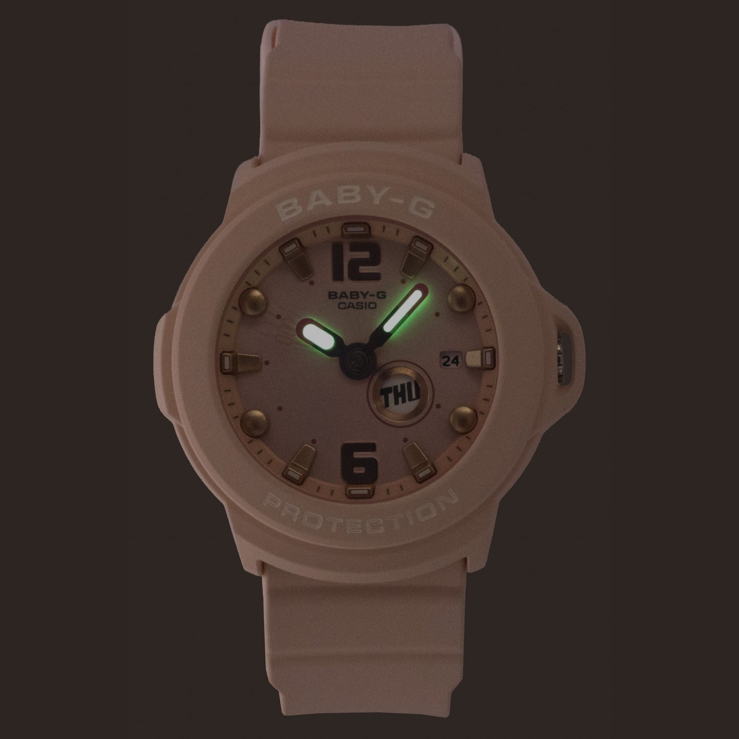 Casio Baby-G Plus Analog Resin Strap Pastel Pink Dial Quartz BGA-15K-4A 100M Women's Watch