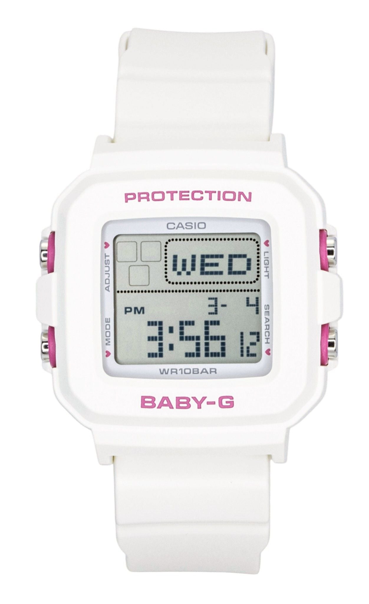 Casio Baby-G Plus Digital Resin Strap Quartz BGD-10KH-7 100M Women's Watch With Silicone Holder