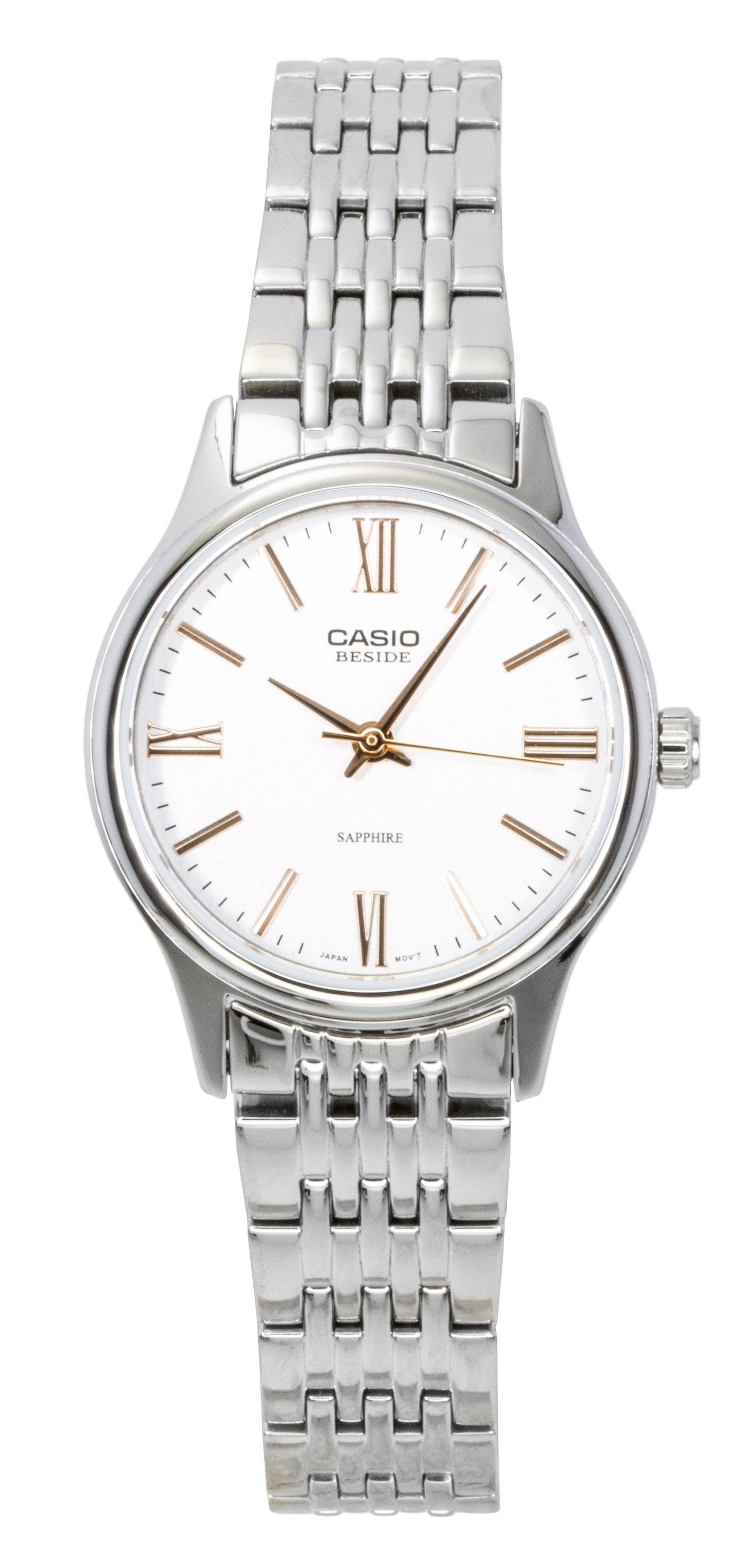 Casio Beside Analog Stainless Steel White Dial Quartz BLS-100D-7AV Women's Watch
