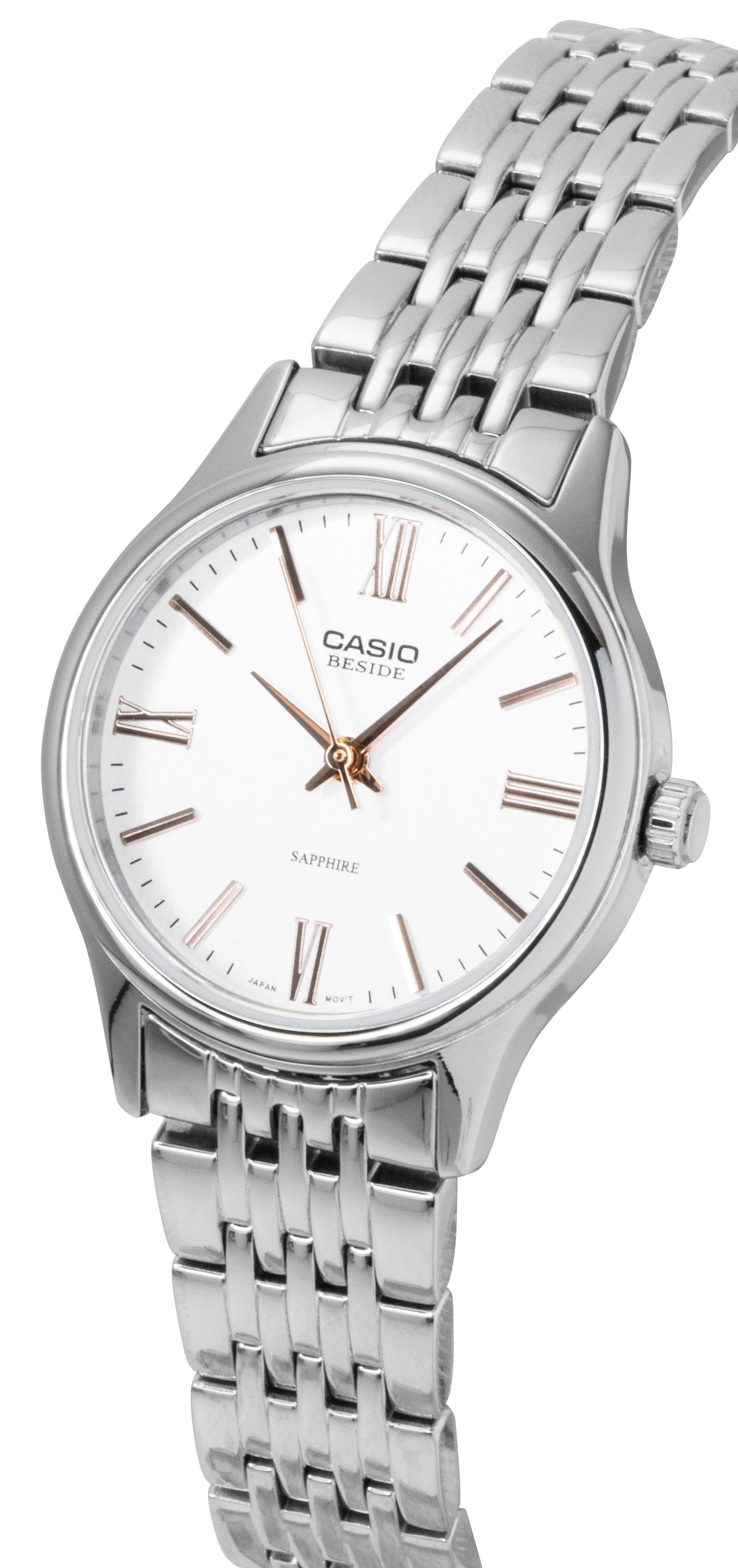 Casio Beside Analog Stainless Steel White Dial Quartz BLS-100D-7AV Women's Watch