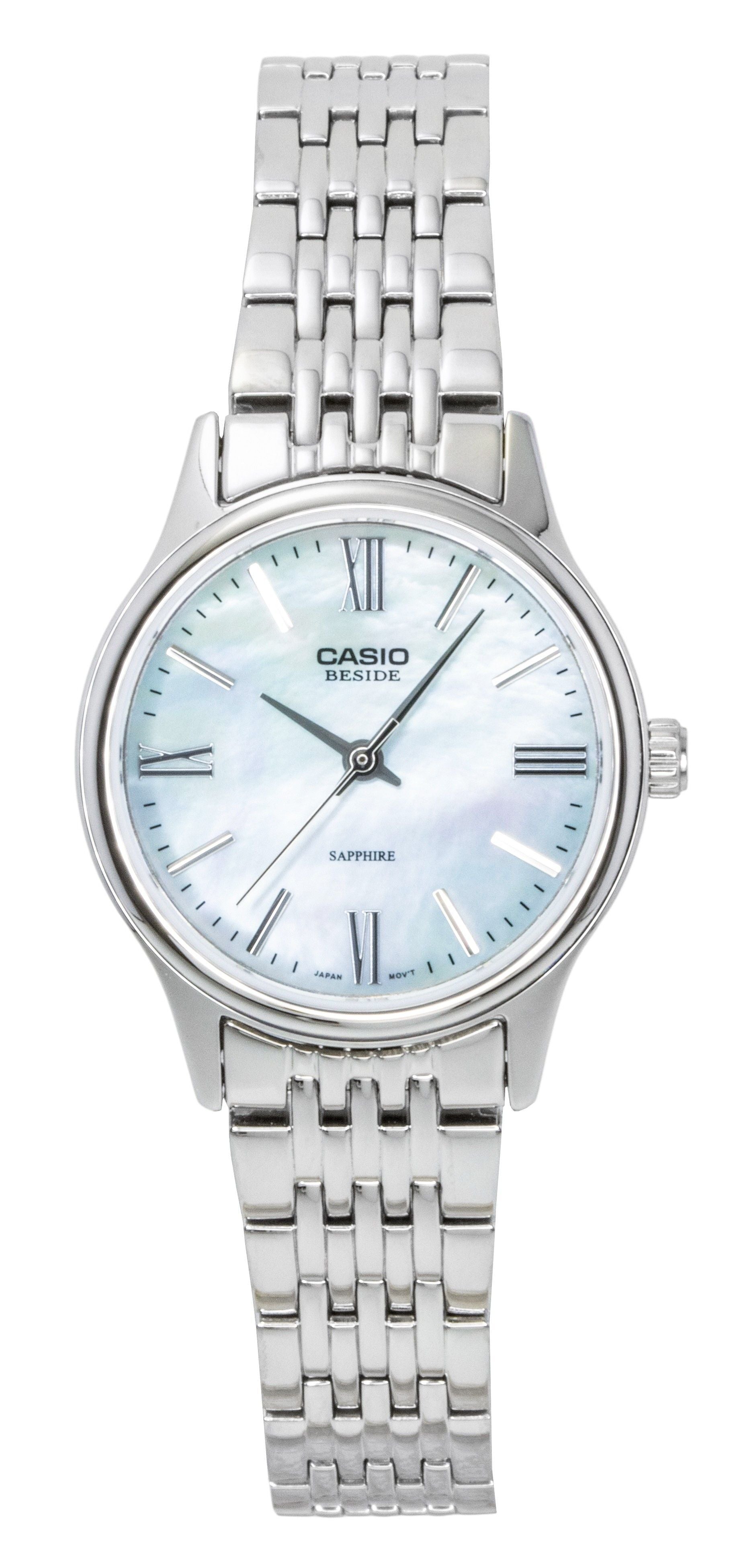 Casio Beside Analog Stainless Steel Mother of Pearl Dial Quartz BLS-100DS-2AV Women's Watch