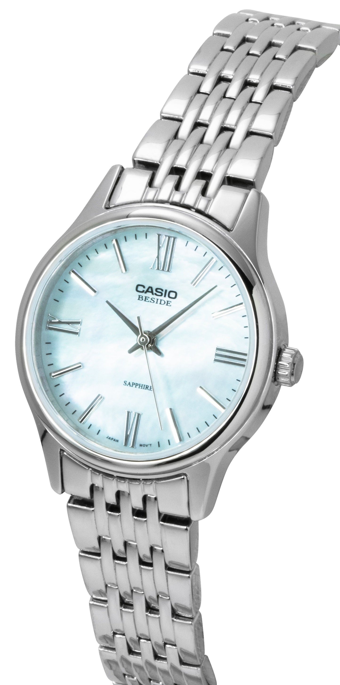Casio Beside Analog Stainless Steel Mother of Pearl Dial Quartz BLS-100DS-2AV Women's Watch